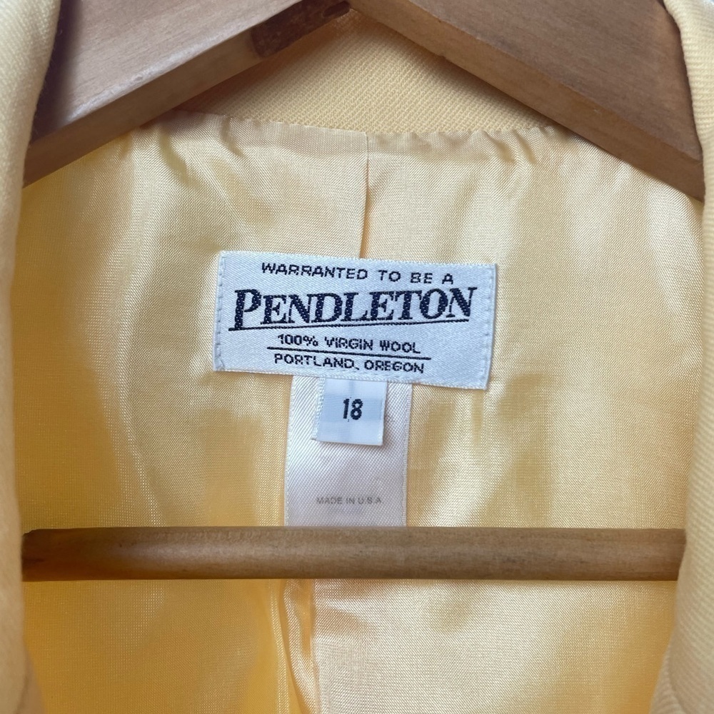 Pendleton 100% Wool One Button Blazer In Yellow S… - image 2